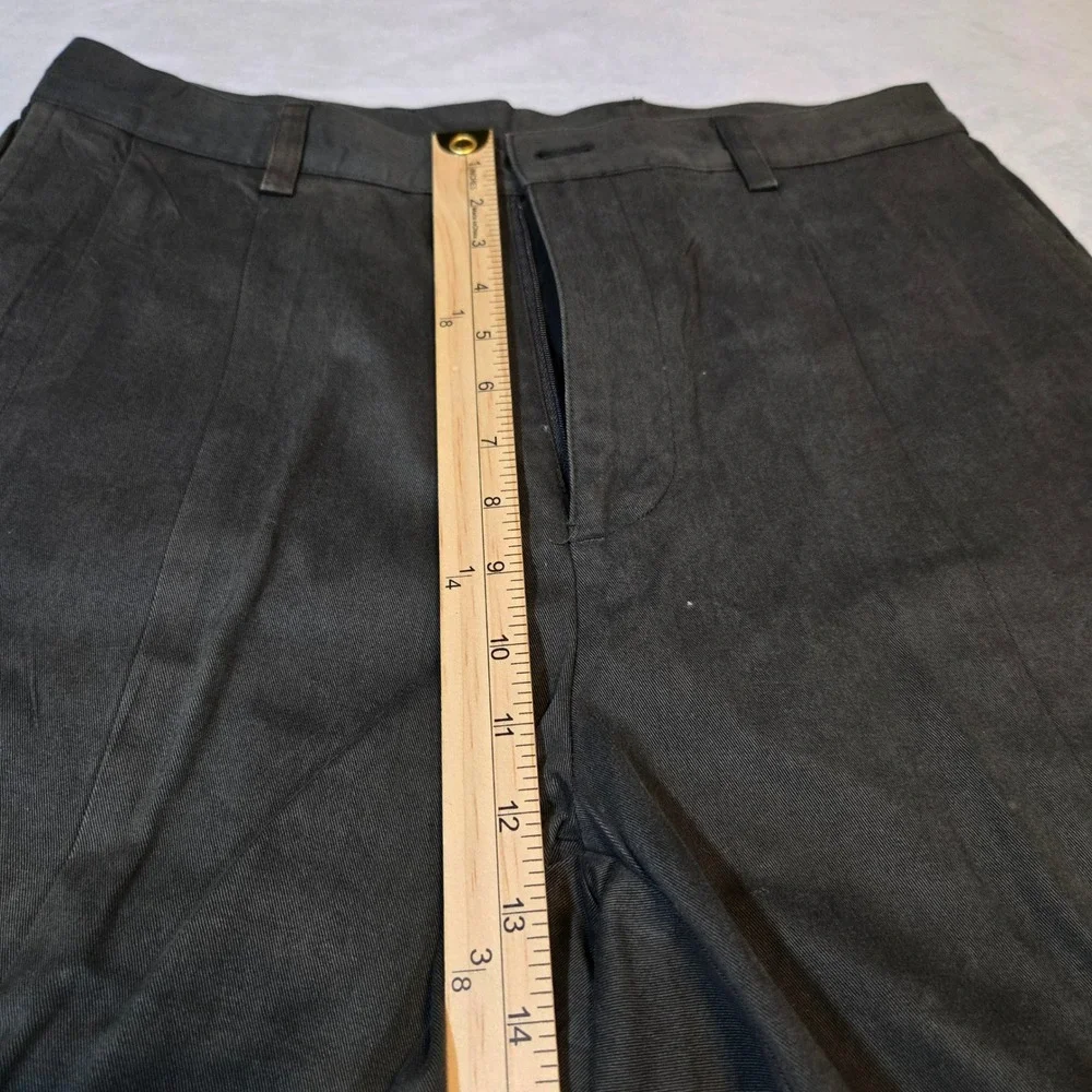 Nautica Mens Pleated Chino Shorts Cotton Black Casual Preppy 34